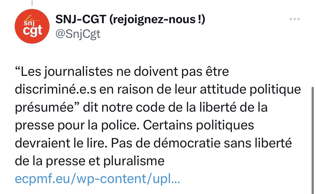 [thread] Je souhaitais revenir sur le soutien vis à vis de Ruth El Krief et la condamnation du tweet de Melenchon, qu’a formulé cette semaine le syndicat de journaliste <a href="/SnjCgt/">SNJ-CGT (rejoignez-nous !)</a> car ils commettent une erreur grave sur le rôle que doit avoir une organisation syndicale. ⬇️
