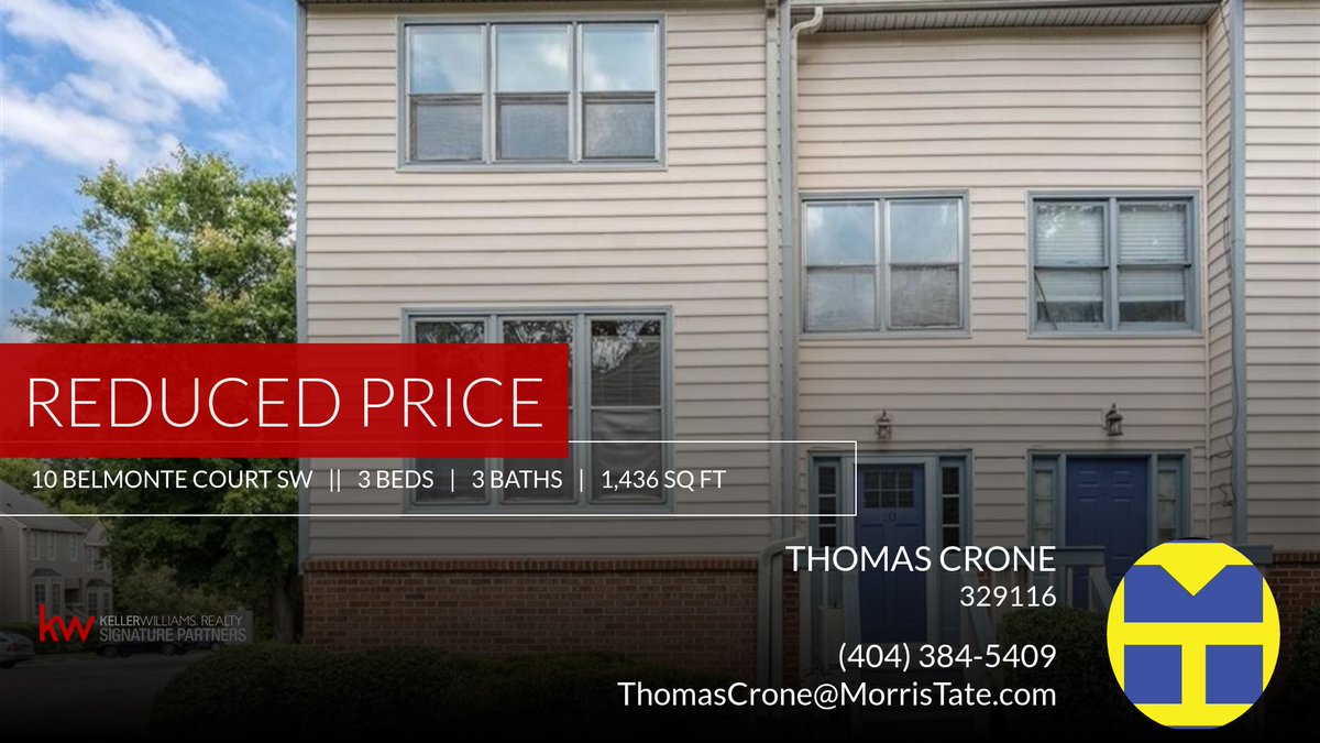 MorrisTate_com's tweet photo. 📍 Reduced Price 📍 This recently reduced home at 10 Belmonte Court Sw in Atlanta won't last long, so, don't wait to set up a showing! Reach out here or at (404) 384-5409 for more information!

Thomas Crone

Text and Voice: 404.3... https://t.co/EyUlzihkPs https://t.co/5OE5IjCwH6