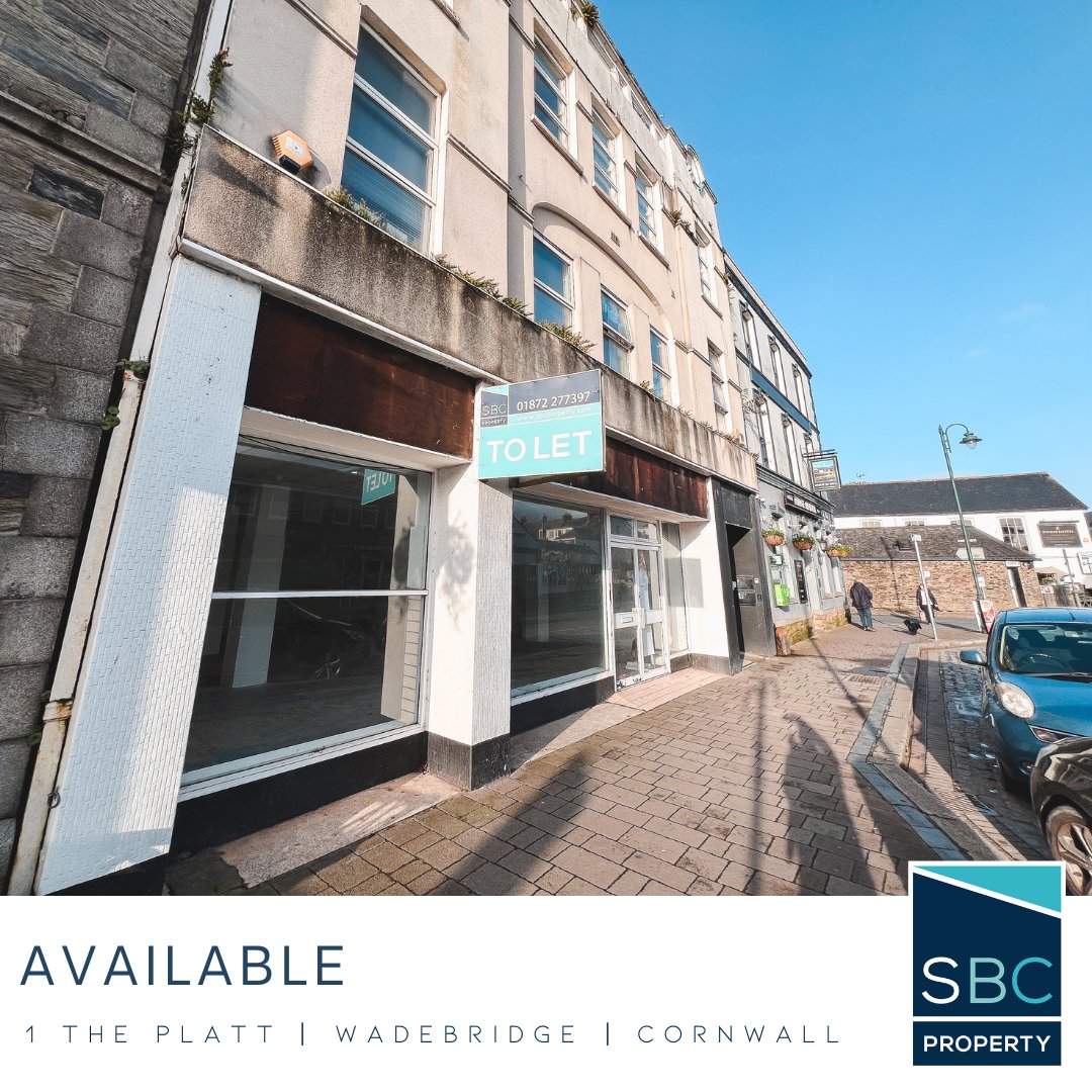 SBCProperty's tweet image. 1 The Platt Wadebridge Cornwall PL27 7AG

• Prime retail shop with planning consent for three duplex residential apartments
• Prime location in popular north Cornish town
• Of interest to developers/investors/owner occupiers

📞01872 277397
📧enq@sbcproperty.com