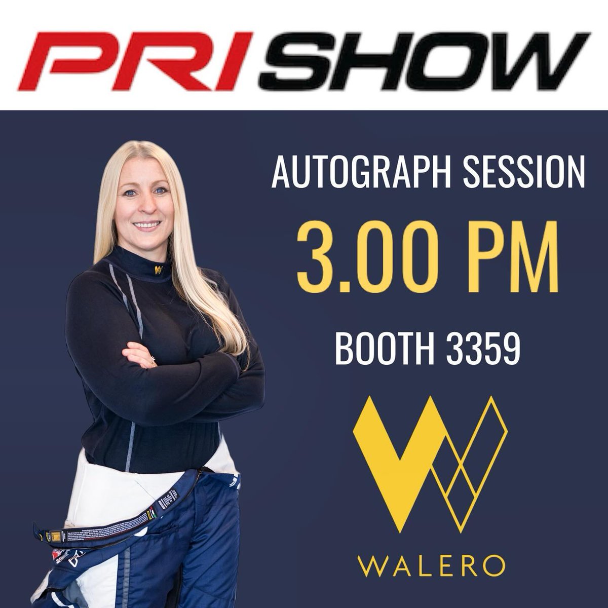 If you are heading to the @prishow today, be sure to head by booth 3359 for an autograph session with the wonderful @PippaMann at 3:00PM! 🙌💛 #WeAreWalero #GetTheEdge