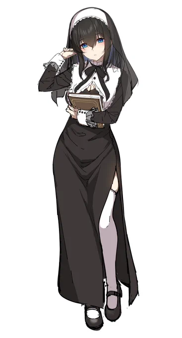 シスター文香の立ち絵のラフ