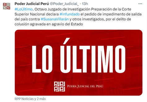 alwayscoherence's tweet photo. Mientras liberaban a Fujimori:
-PJ declara infundado impedimento de salida del país de Villarán y archiva el proceso contra Ávalos
-JNJ suspende a Fiscal de la Nación 
-JNE confirma la inscripción del partido de Antauro
Abran los 👁️, ayer hubo GOLPE CAVIAR en el sist. de justicia https://t.co/I1CBiFO6xY