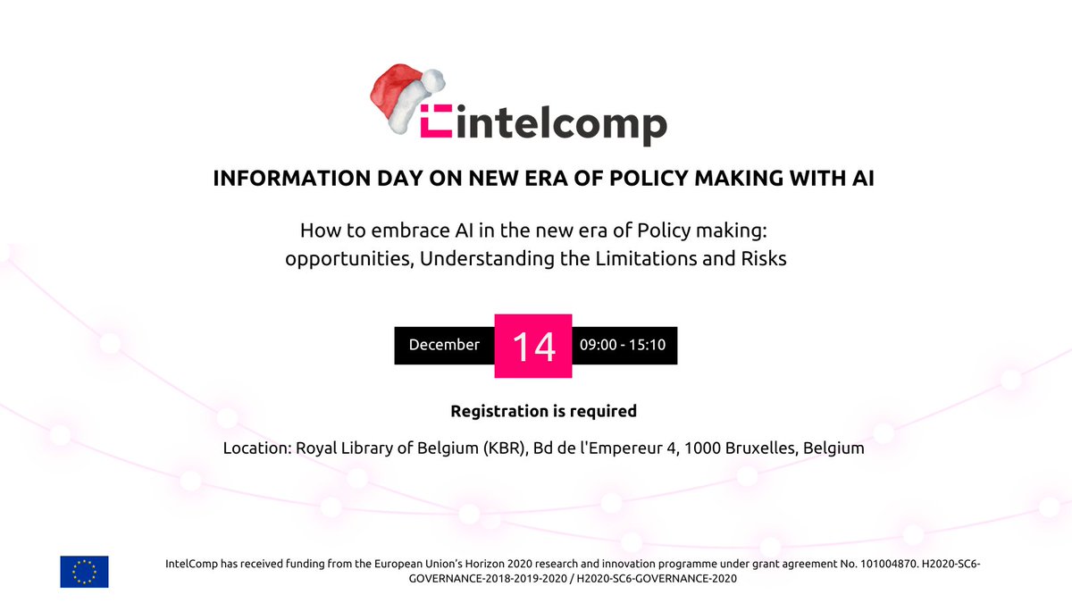 Can't wait to know more details about the IntelComp Information Day?😏Now you can visit the webpage!😃The agenda is not still closed so there can be more surprises! Stay tuned!🤩 👉intelcomp.eu/information-da… #BepartofIntelComp #H2020 #newera #infoday #policymaking #data #event #AI