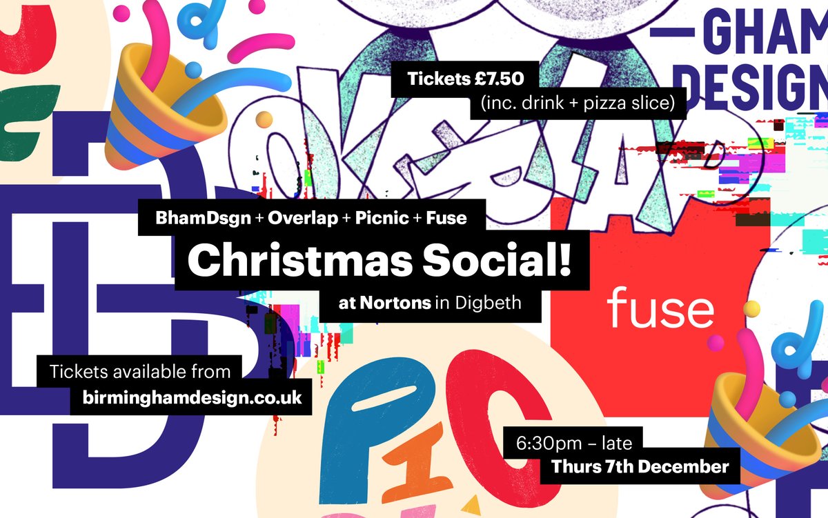 If you want to see some friendly faces, get down to this tonight at Nortons in Digbeth – the <a href="/BhamDsgn/">Birmingham Design</a> @OverlapSocial <a href="/FuseBirmingham/">Fuse Birmingham</a> &amp; Picnic Illustration communities hanging out, eating pizza and having some drinks. Good times™, guaranteed.
