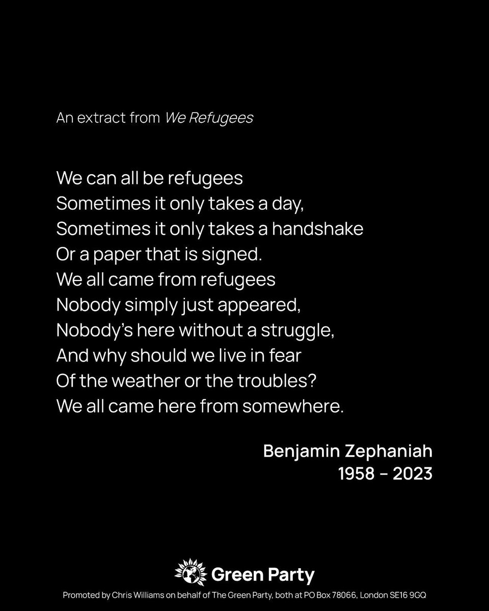 Thank you Benjamin Zephaniah. Rest in power.