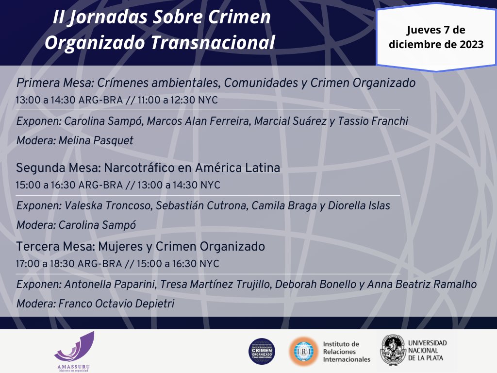 💥 En ¡una hora! arrancan las II Jornadas sobre Crimen Organizado Transnacional

Si te inscribiste, revisa tu correo📩 que es donde te enviamos los accesos a Zoom🖥️ para las Mesas de Expositores 👥.

También podes seguir en vivo por youtube youtube.com/@amassuru/stre…

Te esperamos!