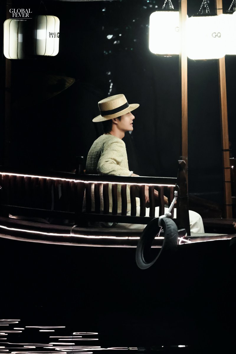 231207 Wang Yibo @ #GQMOTY2023 On the boat cr GlobalFever全球热丨