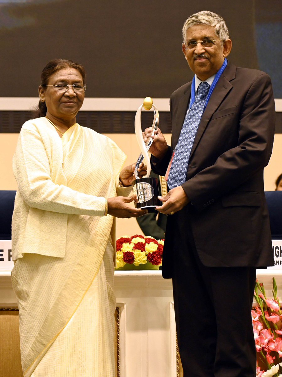 Congratulations @drmohanv on receiving the prestigious 'Lakshmipat Singhania - IIM Lucknow National Award' for the National Leader in Science and Technology from the president . Selected for cont to diabetes research for >four decades. 1640 pubs 194k citations H-index 153!!!