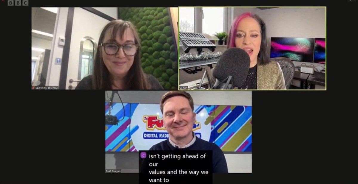 BBCAcademy's tweet image. Next up at #SoundsAmazing23 we have "The Debate: Balancing AI use in Media".

Laura Ellis, Head of Technology Forecasting BBC R&amp;amp;D, is joined by @Matt Deegan, Founder &amp;amp; Creative Director, Folder Media &amp;amp; co-Founder of Podcast Discovery.

Ask your questions using #SoundsAmazing23.