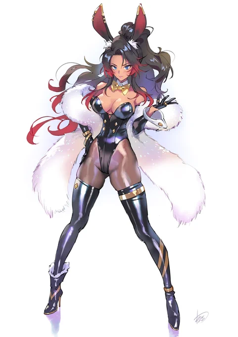 pixivリクエストで依頼者様のオリキャラKirih Shiraishiちゃん バニー衣装。リクエストありがとうございました! 