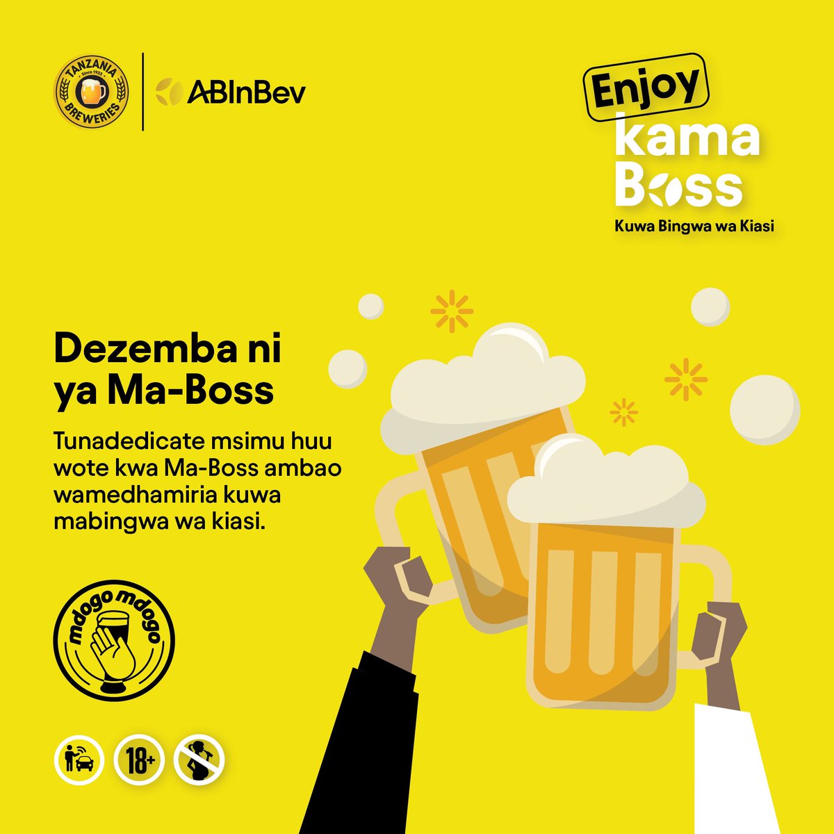 TblPlc's tweet photo. Comment cheers hapo chini kama ishara ya kwamba Dezemba hii utahakikisha wewe na washkaji zako mnakuwa mabingwa wa kiasi kwa kunywa mdogo mdogo.
#EnjoyKamaBoss #AFutureWithMoreCheers https://t.co/kvf8kZeg6c