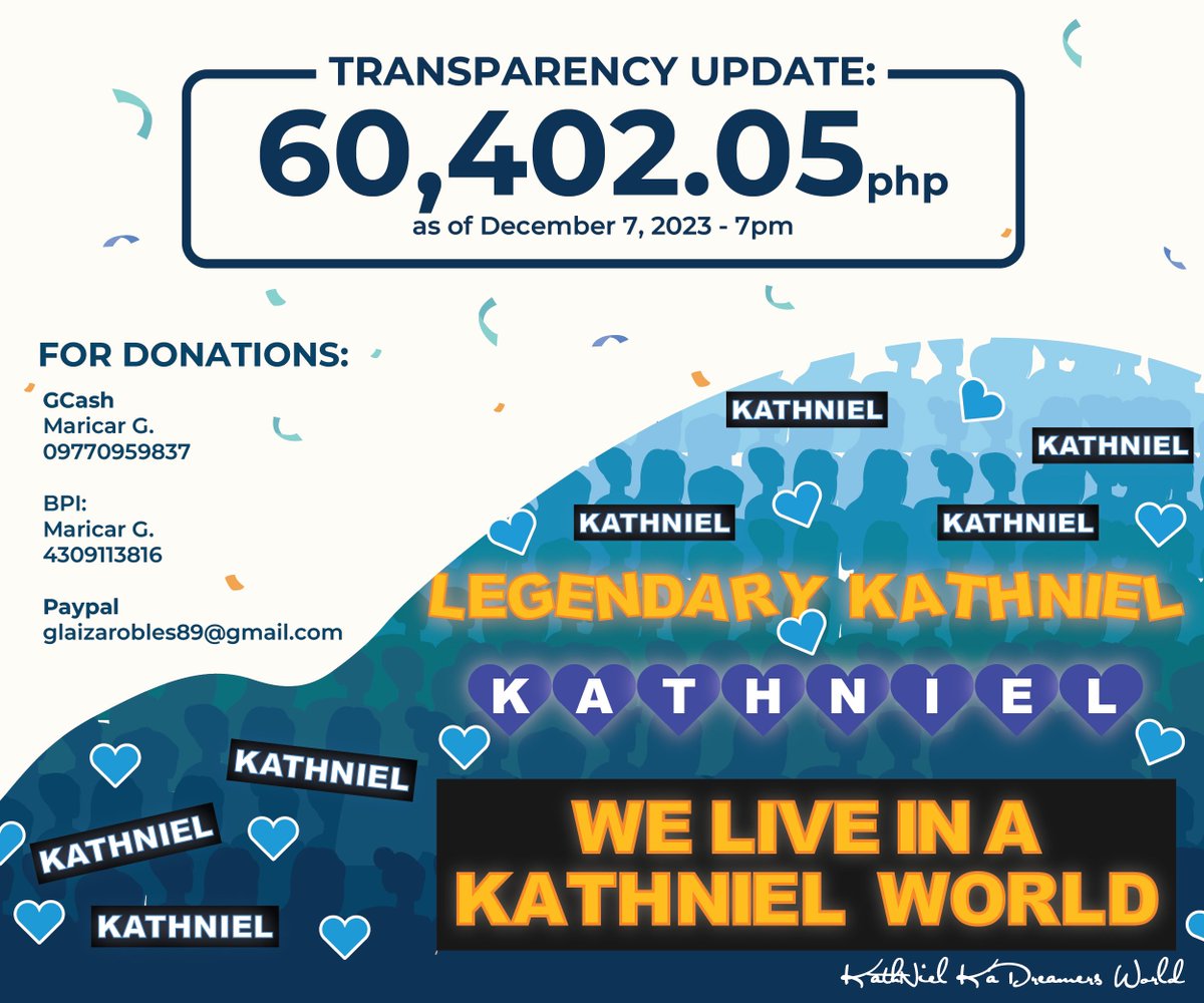 It's not even 24hrs after we posted our donation drive yet you made us feel how we are still united for KathNiel. 💙

Thank you for trusting us and know that we will use the money we collected for KathNiel, evenly. 🌻

We are still open for donations until Dec 11!
