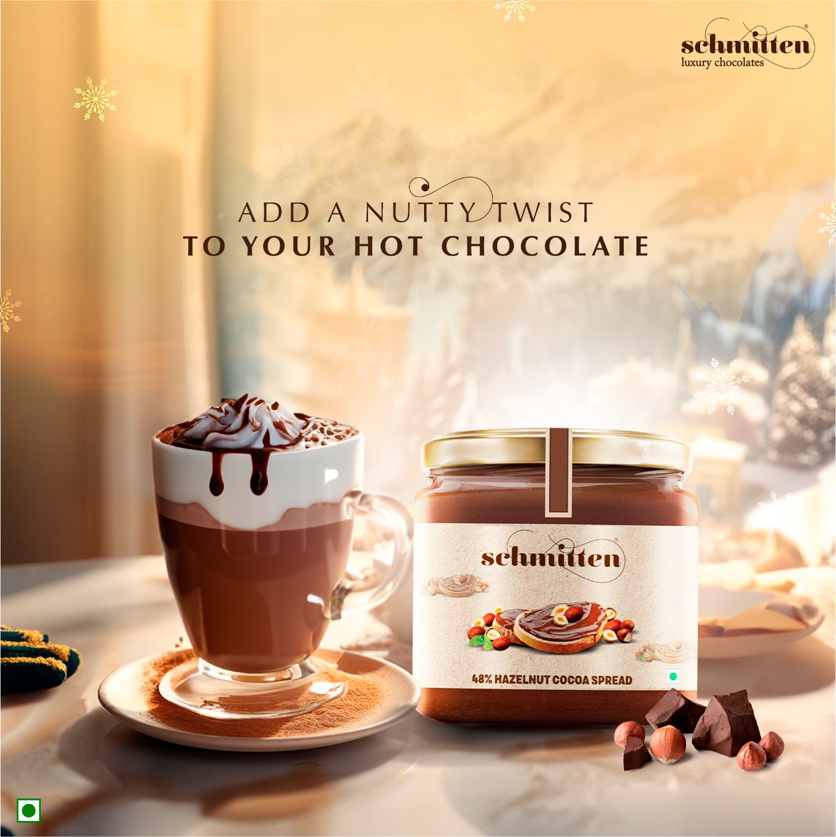 Schmitten_Choco's tweet photo. Elevate your hot chocolate game this winter with a dollop of Schmitten Hazelnut Cocoa spread!
.
#Schmitten #schmittenchocolates #luxurychocolates #chocolatespread #spreads #spreadhappiness #hazelnut #hazelnutspread #cocoa #chocolatelover #chocolateforeveryone #spreadday https://t.co/dhpadSF7He