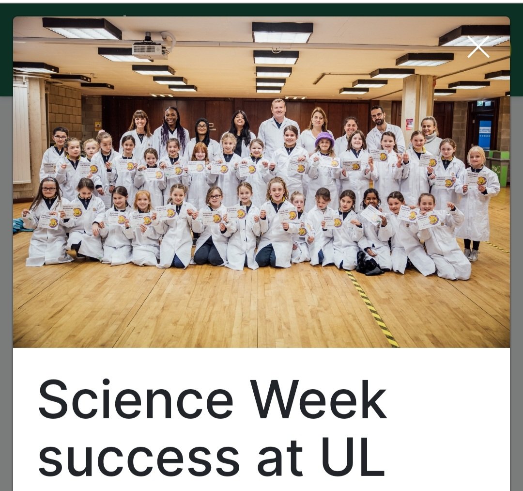 Another successful science week @UL thanks to colleagues in Biological Sciences.