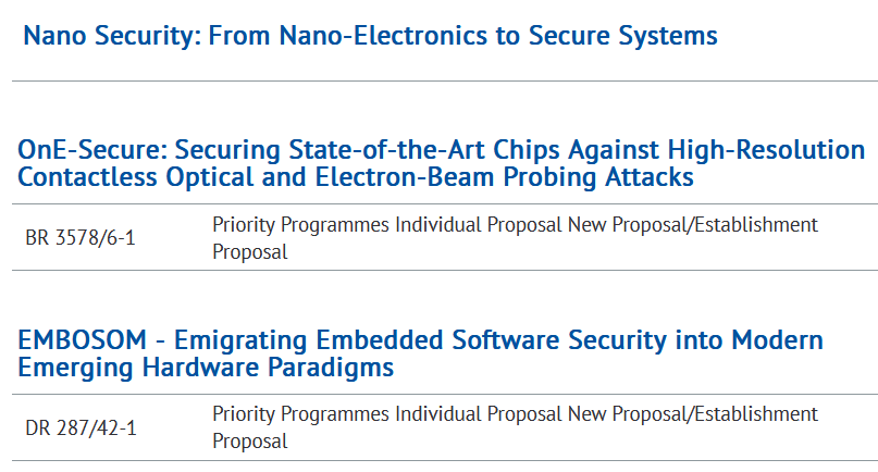 Rolf_Drechsler's tweet photo. Very good news from #DFG - both projects submitted to the 2nd phase of the Priority Program #NanoSecurity got funded https://t.co/RA7wAEVsTj @agra_uni_bremen @DSC_unibremen @dfg_public #security #SoftwareSecurity #software #OpticalProbing #CyberSecurity https://t.co/RCwBA2YlDK