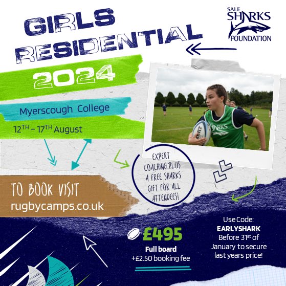 𝙇𝙞𝙫𝙚 𝙡𝙞𝙠𝙚 𝙖 𝙎𝙝𝙖𝙧𝙠, 𝙩𝙧𝙖𝙞𝙣 𝙡𝙞𝙠𝙚 𝙖 𝙎𝙝𝙖𝙧𝙠

Click the link to book onto our girls residential camp this summer! 

rugbycamps.co.uk