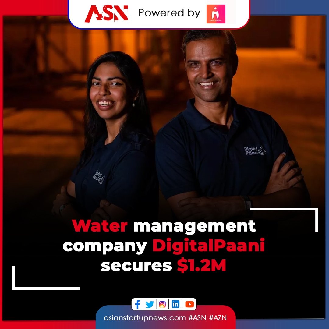 #DigitalPaani, a water management company, has raised $1.2 million in a seed round led by global investors Elemental Excelerator and Indian institutional investors Enzia, Peer Cheque, SAE, DevC, and Bharat Founders Fund.

This news article is Powered by @adoptstartup