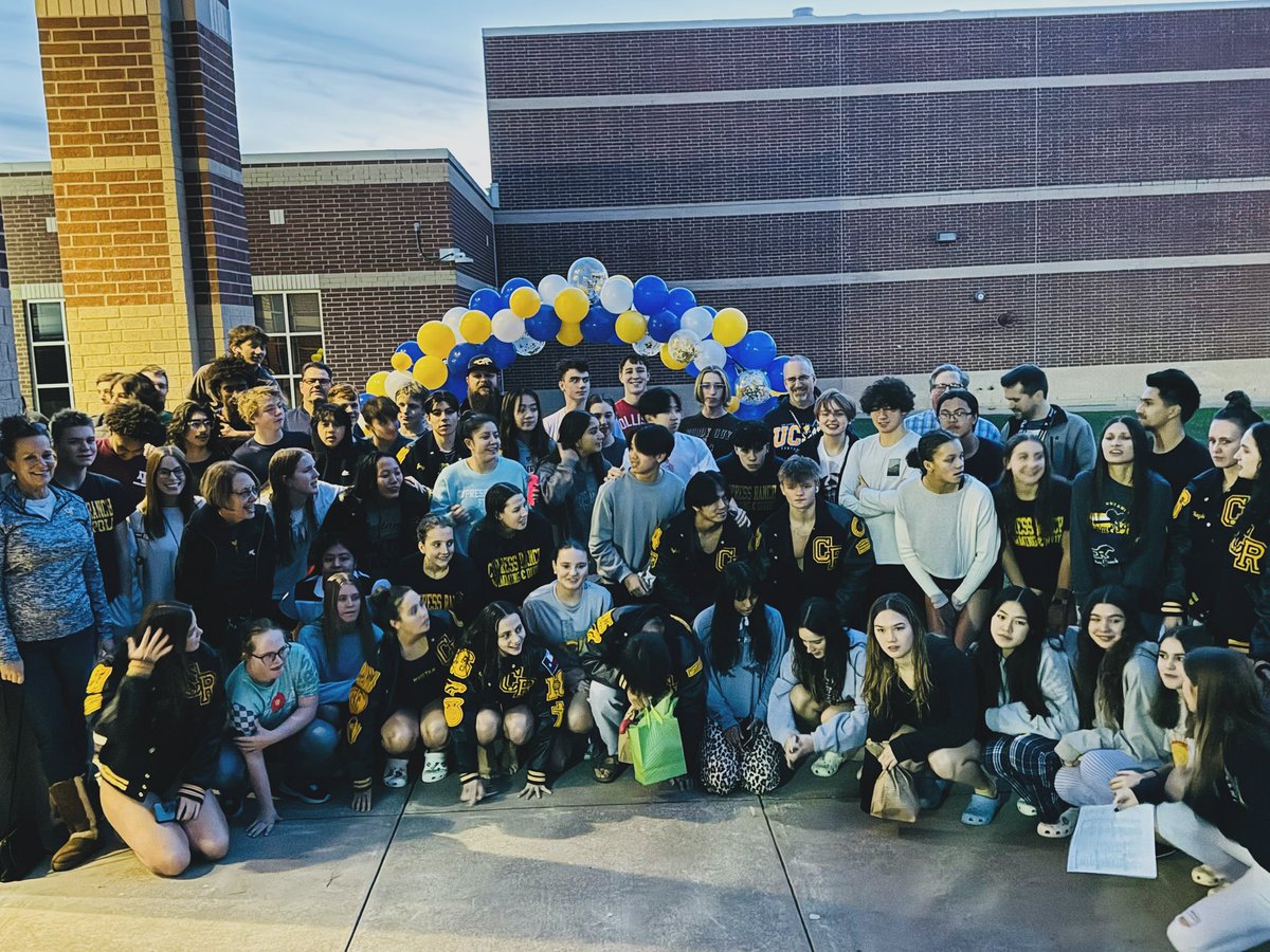 Cy-Ranch Swimmers and Divers 💙💛 our teachers!  Thank you to all teachers who came out to support us at our Teacher Appreciation Meet vs. Westside #mwt #WeAreCR