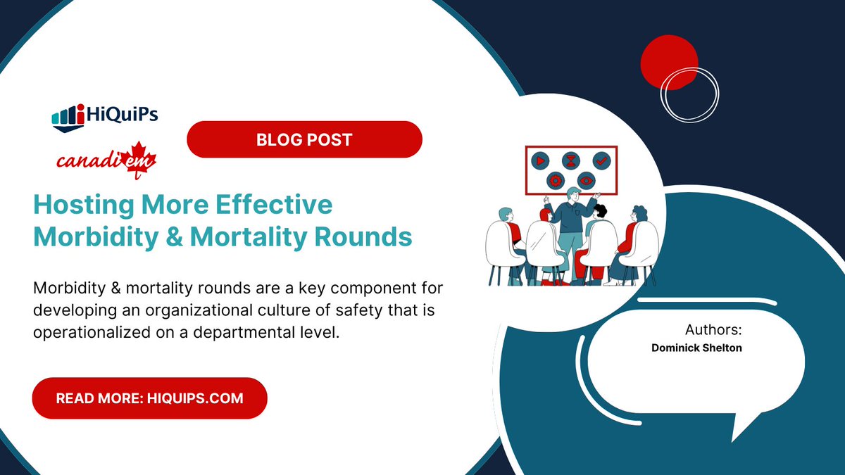 Morbidity &amp; mortality rounds offer an opportunity to learn from adverse events and identify areas for improvement. Learn more in today's throwback post by Dominick Shelton: hiquips.com/post/hiquips-h… #MedEd #QI <a href="/WeAreCanadiEM/">CanadiEM</a>