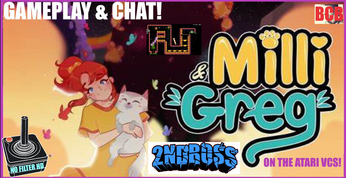 ballistikcoffee's tweet photo. Fri @ 10a MST: Tune in 2 #NoFilterHD as I play #MilliandGreg by @2ndBossGS on the #AtariVCS ! In this cool #platformer #puzzler, you're cute Milli in search 4 her kitty Greg. She searches 4 him in a series of 100+ levels of fun mayhem! #BCB #Atari Click: https://t.co/cvGmAGo2FX https://t.co/NYLhQbvMZd