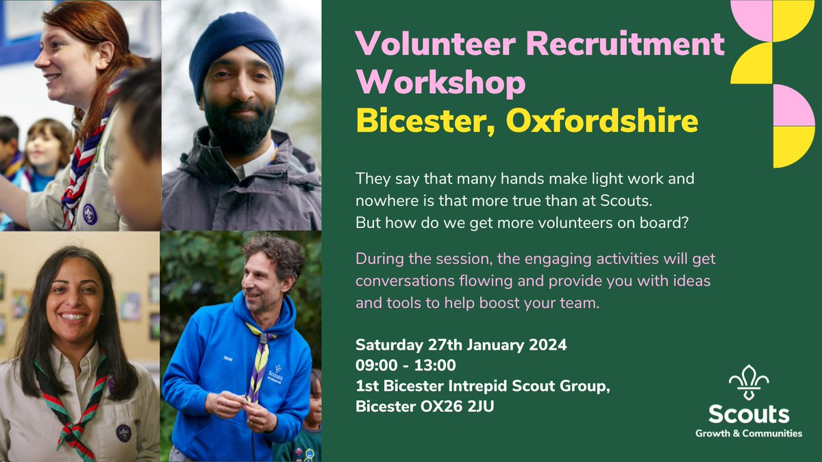 Do you need some help recruiting new Scouts volunteers?
Join Jack and I for this interactive workshop to help you discover the tools and create a plan to implement locally. Register at: forms.office.com/e/STeMhYFCdR 
All are welcome
@OxonScouts <a href="/bucksscouts/">BucksScout</a>