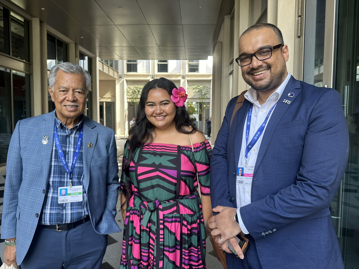 Henry Puna (@henrytpuna) on Twitter photo Who can forget the standout statement made to leaders at #COP26 in Glasgow on the power of words?
Great to meet climate champion for Pacific Youth Ms <a href="/Brianna_Fruean/">Brianna Fruean</a> here at #COP28
The urgency of #1pt5 to stay alive is clear.
2023 must deliver what Paris agreed in 2015! Who can forget the standout statement made to leaders at #COP26 in Glasgow on the power of words?
Great to meet climate champion for Pacific Youth Ms <a href="/Brianna_Fruean/">Brianna Fruean</a> here at #COP28
The urgency of #1pt5 to stay alive is clear.
2023 must deliver what Paris agreed in 2015!