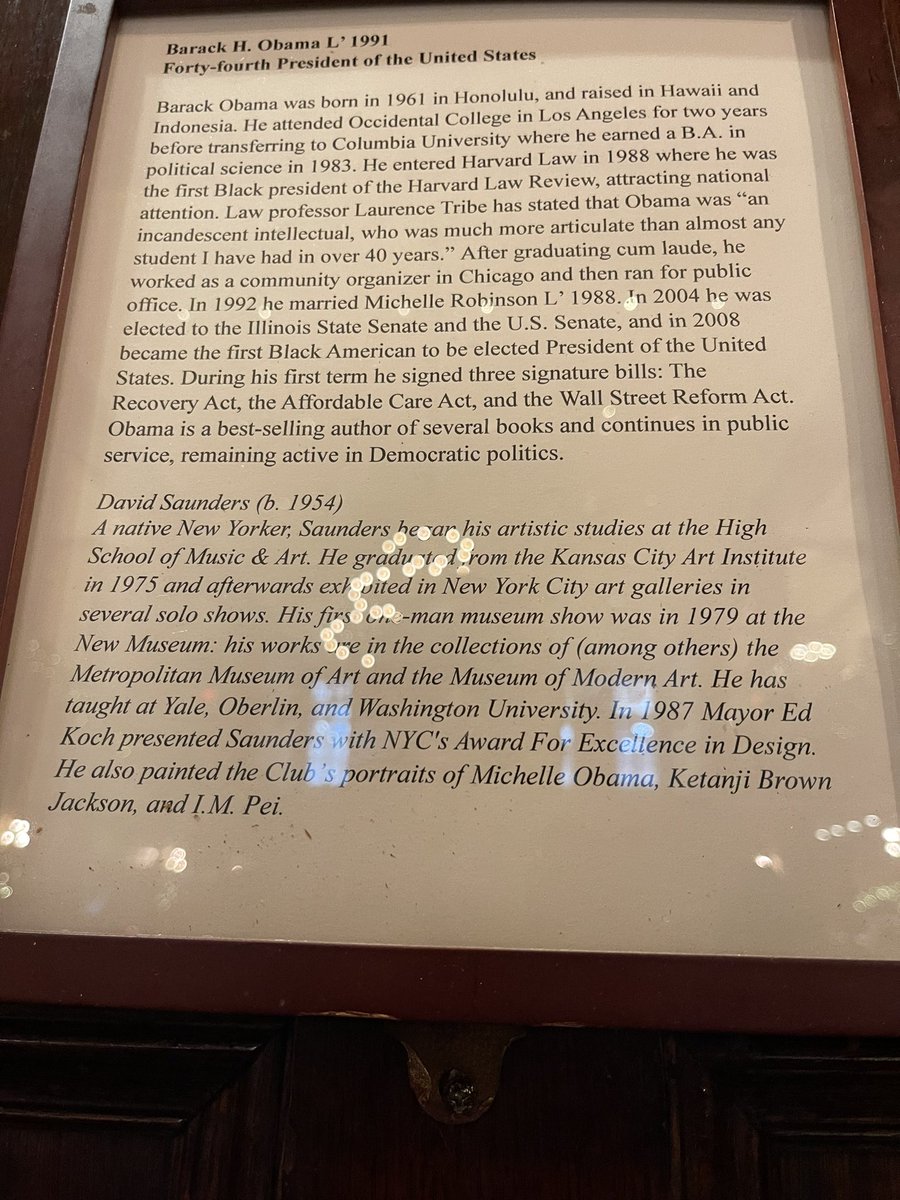 Last night at The #HarvardClub of #NYC they unveiled a new painting of President #Obama and placed it front and center in the main dining room. #historic #positive #change