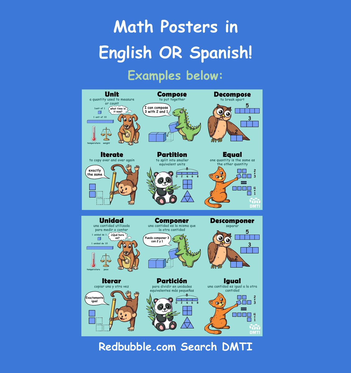 dmtinstitute's tweet photo. What better gift for a teacher or student than a Math poster in English or Spanish?! Check out our selection at https://t.co/EPM37dbxJu
#mathisfun #mathgifts #math #stem #teaching #dmtinstitute https://t.co/EJQ1DwGdui