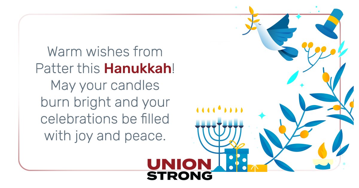 The Union Strong team wishes everyone who celebrates a safe and happy first night of Hannukah. 

#Hannukah