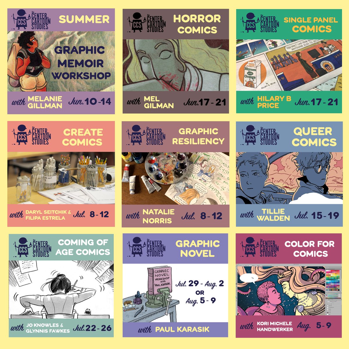Summer Workshops Announced! 
Check out the line-up and sign up today!
cartoonstudies.org/workshops-info/