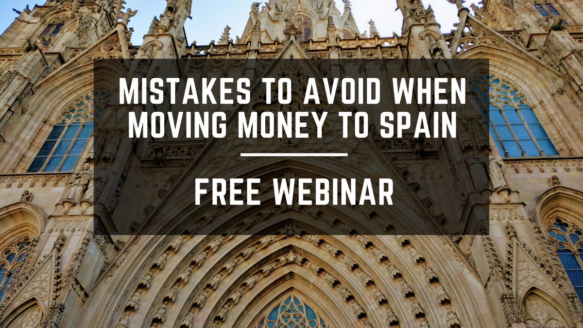 Hola! I'm running a free webinar on avoiding costly mistakes when sending money to Spain. Info 👇🏽 🗓️ When: 13 December at 6 pm CET 💻 Location: On Zoom 💰 Cost: Free 🔥 Register: spainrevealed.com/webinar