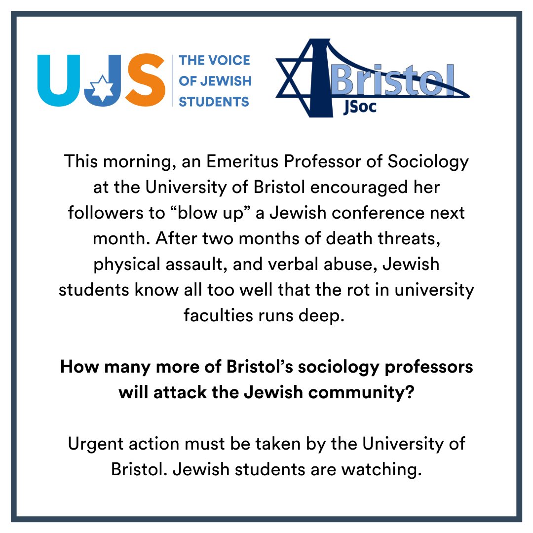 A statement from UJS and @BristolJsoc :