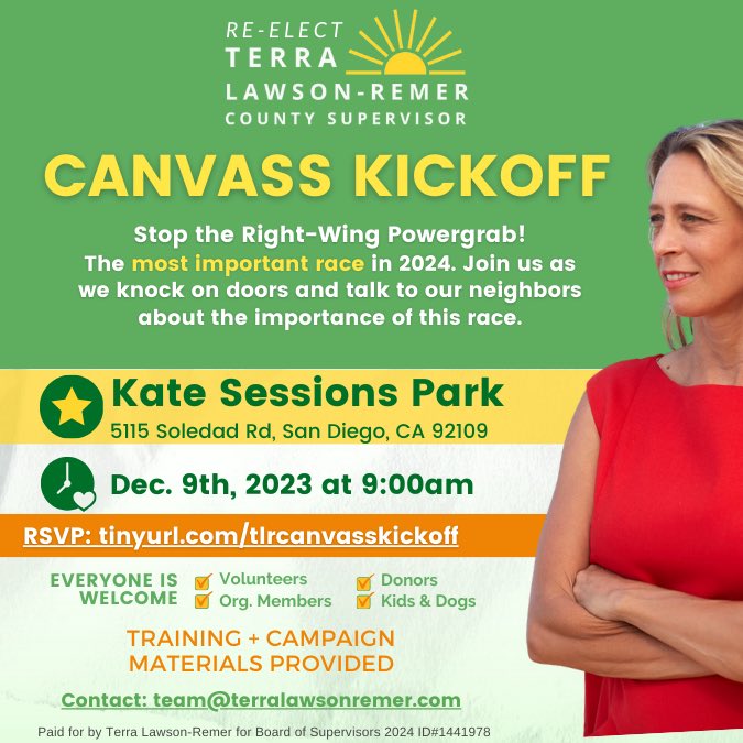 Please join Team Terra and friends this Saturday, December 9, at 9:00 a.m. as we knock doors to stop a right-wing power grab in our county!
