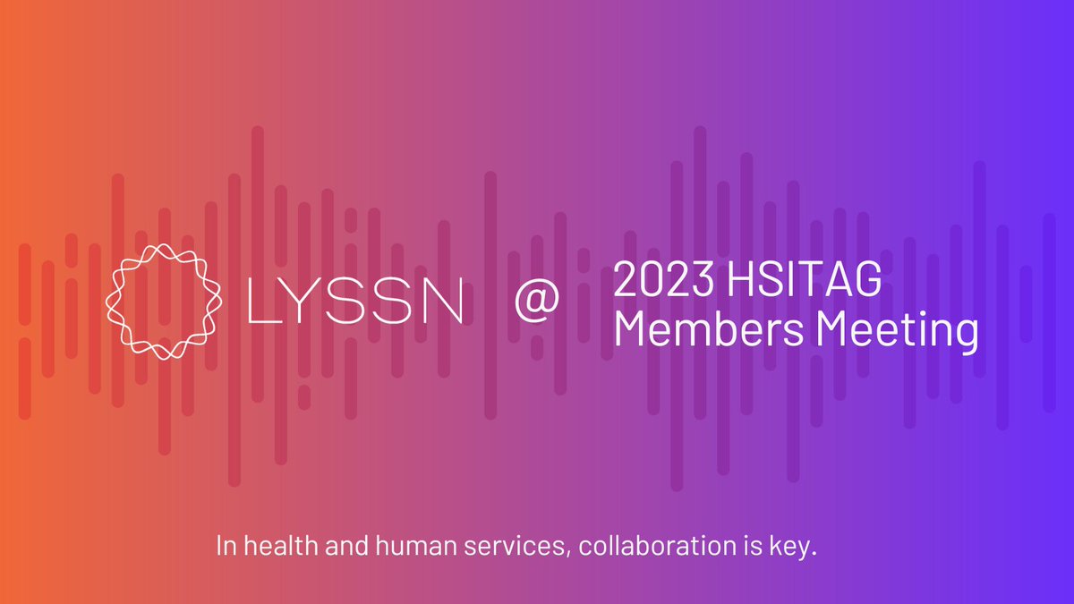 Lyssn (@lyssn_ai) on Twitter photo We'll be attending the Human Services IT Advisory Group (HSITAG) monthly meeting in Austin, Texas on December 7. For more details about the meeting and HSITAG, visit hsitag.org/event/december…. #evidencebasedpractice #FFPSA #humanservices We'll be attending the Human Services IT Advisory Group (HSITAG) monthly meeting in Austin, Texas on December 7. For more details about the meeting and HSITAG, visit hsitag.org/event/december…. #evidencebasedpractice #FFPSA #humanservices