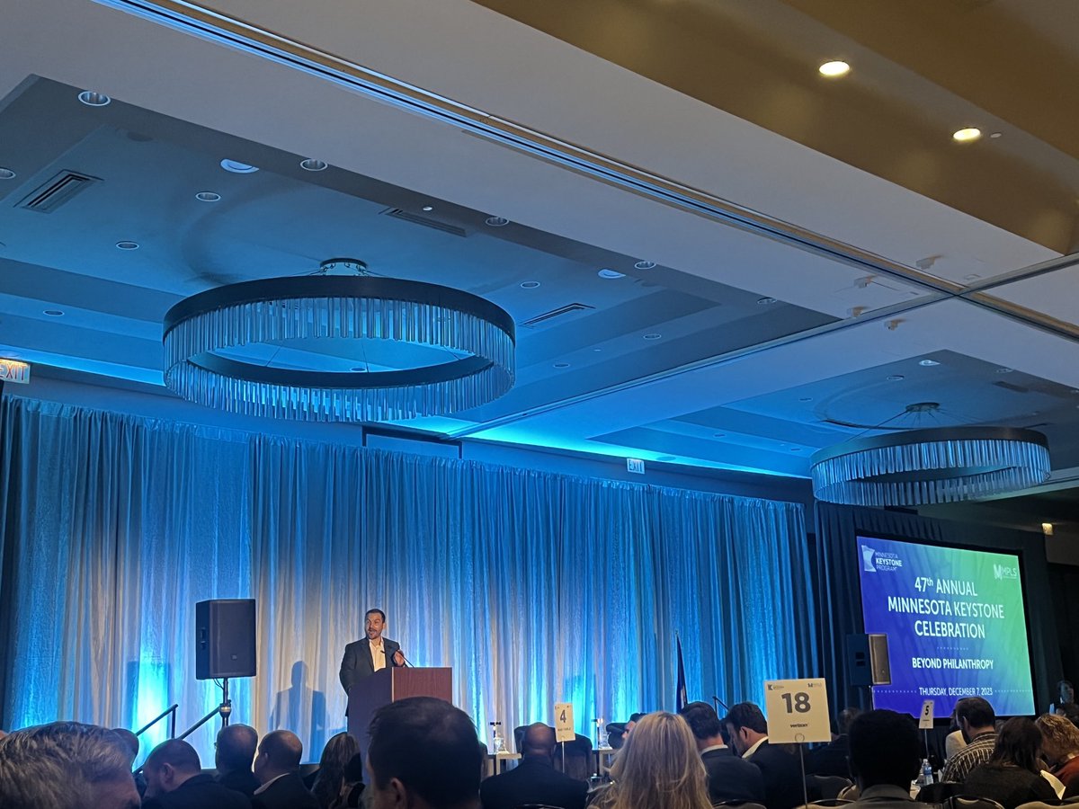 ⁦<a href="/jweinhagen/">Jonathan Weinhagen</a>⁩ kicking off our ⁦<a href="/MplsChamber/">Minneapolis Regional Chamber</a>⁩ ⁦<a href="/MNKeystone/">Minnesota Keystone</a>⁩ Annual Celebration!! Thrilled to celebrate the spirit of giving back with our corporate and civic community