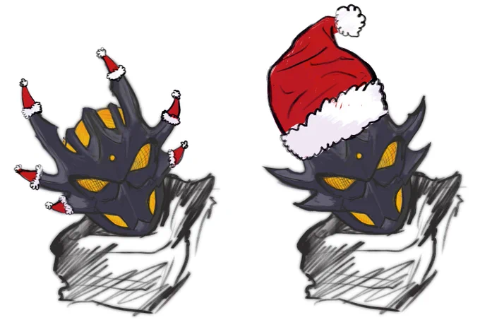 if dread wore a santa hat which way would he do it 