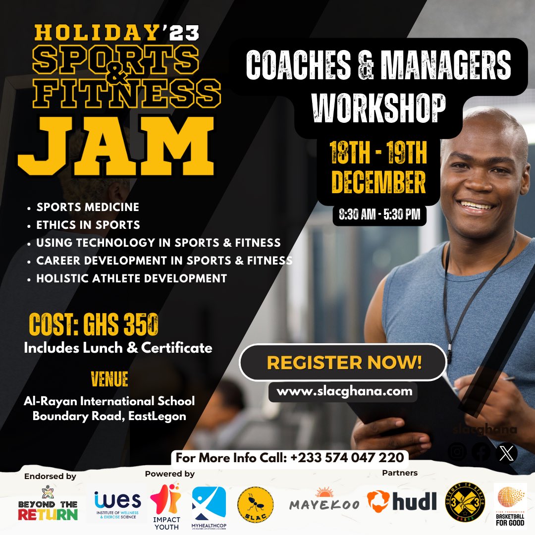 As part of the Holiday Sports &amp; Fitness Jam 2023 we are empowering the game-changers! 🏀 🏐 🏊‍♀️ ⚽ 🥊 🎾 Excited to announce our upcoming Sports Coaches &amp; Managers Workshop. Let the game plan begin! 🏆📚#CoachingExcellence #GameChangerWorkshop #SportsManagement #hsjworkshop