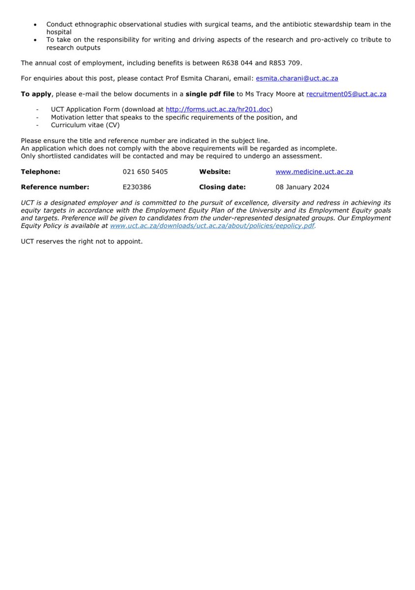 Esmita Charani (@e_charani) on Twitter photo Come join us to work on exciting projects across two <a href="/wellcometrust/">Wellcome</a> funded research grants at <a href="/UCT_news/">UCT</a> and push the boundaries in research on #antimicrobialresistance as part of an international collaboration <a href="/CAMO_Net1/">CAMO-Net</a> <a href="/SouthAfricanASP/">Marc Mendelson</a> <a href="/ehwoza/">Eh!woza</a> <a href="/Uchea_C/">Chibuzor Uchea</a> 🇿🇦 🇮🇳 🇺🇬 🇧🇷 🇬🇧 Come join us to work on exciting projects across two <a href="/wellcometrust/">Wellcome</a> funded research grants at <a href="/UCT_news/">UCT</a> and push the boundaries in research on #antimicrobialresistance as part of an international collaboration <a href="/CAMO_Net1/">CAMO-Net</a> <a href="/SouthAfricanASP/">Marc Mendelson</a> <a href="/ehwoza/">Eh!woza</a> <a href="/Uchea_C/">Chibuzor Uchea</a> 🇿🇦 🇮🇳 🇺🇬 🇧🇷 🇬🇧