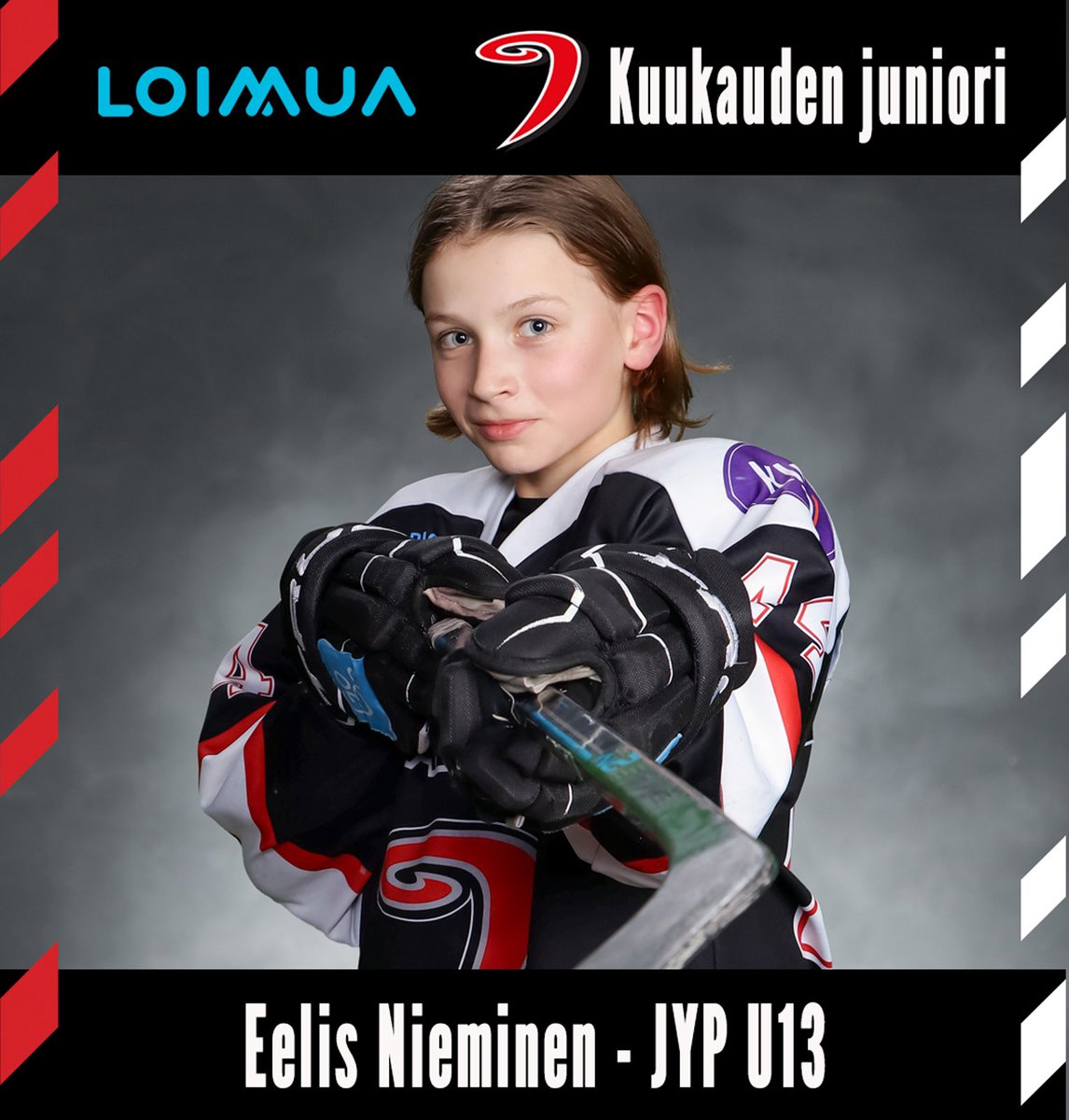 Ympäristölle ystävällisiä, vaivattomia ja kilpailukykyisiä lämmitysratkaisuja tarjoava <a href="/LoimuaOy/">Loimua</a> palkitsee kuukausittain JYPin ja Loimuan kuukauden juniorin. Marraskuun kuukauden junioriksi on valittu <a href="/JYPJuniorit/">JYP Juniorit ry</a> U13 -joukkueen Eelis Nieminen! 🌪🏒

Eelis palkitaan yhdessä hänen