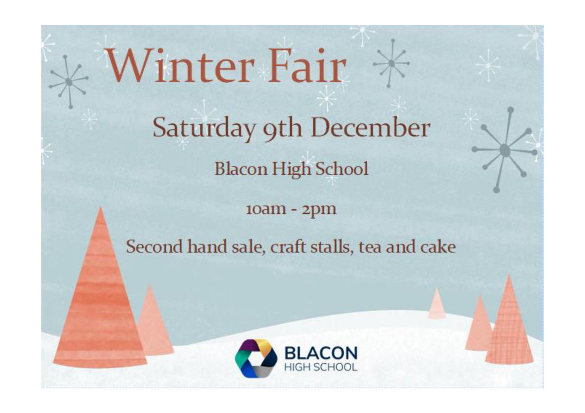 We are holding a Winter Fair/ second hand sale on Saturday 9th December 10am-2pm and we are looking for stall holders that would like to take part. The cost for a table will be £10. For more information, please phone the school on 01244 371475 and ask for the Facilities Manager.