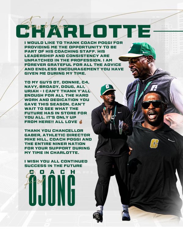 CoachOjong's tweet photo. Thank you Niner Nation!! https://t.co/5gs7cM3QT1