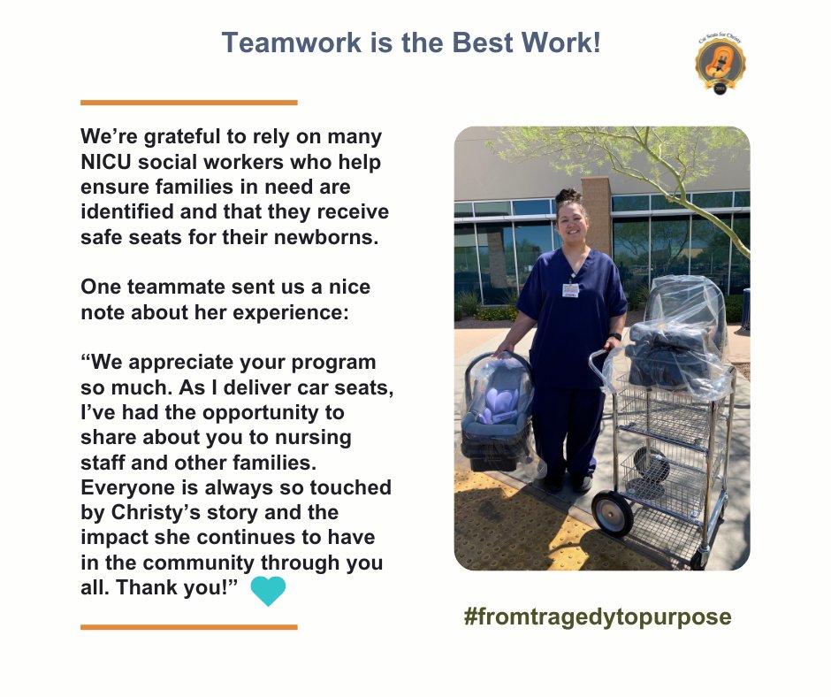 Shout out to NICU Social Worker, Rhonda, who helps us keep kids safe - one seat at a time! We appreciate that she took the time to send us this nice feedback 📷#ittakesavillage