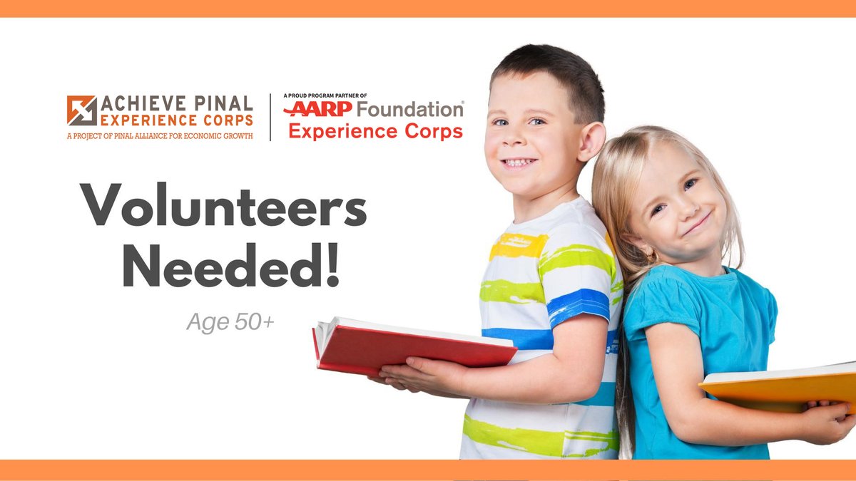 ExpCorpsCG's tweet photo. EXCITING NEWS! We are now expanding our literacy program to MARICOPA, APACHE JUNCTION, SAN TAN VALLEY AND ELOY, AZ. 
Volunteer Reading Tutors Needed - people age 50 and older - help children learn to read.
Learn more, please visit our website here: https://t.co/mKeBqylAei https://t.co/mkXhxBBOdW