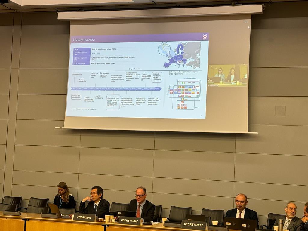 CroatiaOECD's tweet photo. During the meeting of the @OECD Insurance&Private Pension Committee 🇭🇷 had an accession examination of our alignment in this field. Croatian delegation led by #HANFA Board Member Ilijana Jeleč supported by the Ministry of Finance.Big thnx to the @OECD_BizFin Secretariat&delegates https://t.co/19ykcDP9aK