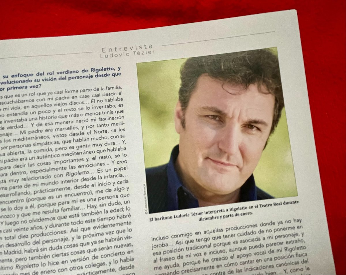lorejial's tweet photo. Ya está en la calle mi entrevista con el barítono @TezierLudovic, que este mes protagoniza el "Rigoletto" del @Teatro_Real, en el número de diciembre de @RevistaRITMO
#Ritmo978 #RigolettoTR #TeatroReal2324 https://t.co/eZ7sjrBmms