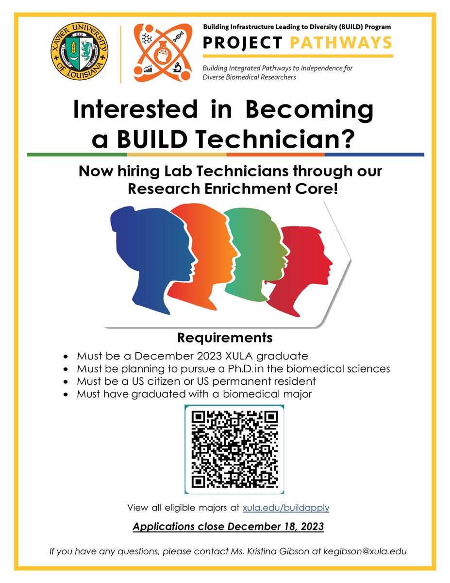 Attention, December grads! Applications to be a #BUILD Technician are open until Monday, December 18th!  #XULABUILD
Learn more at bit.ly/XULABUILDtechn….