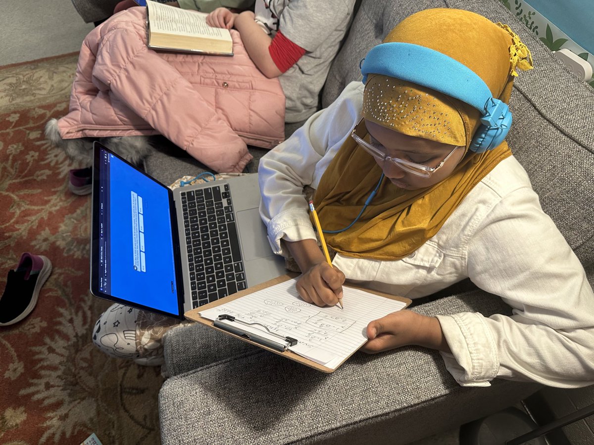 These students are working out every problem on their Iready mid-year benchmark. <a href="/BESBartlett/">BESBartlett</a> #BESties #simplytheBESt