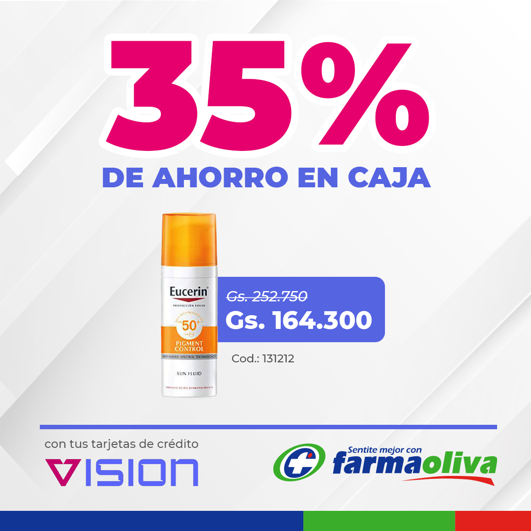 ¡El sol puede ser fuerte, pero nosotros tenemos la defensa! 🌞🚫​

Cuidate del sol con 35% OFF con tus tarjetas de crédito de Visión Banco. 🚀 ​
​
Promoción disponible para compra en sucursales, delivery y pick-up.💳 ​
​
🚫 No aplica para compras con QR. ​
​
#descuentos #visión