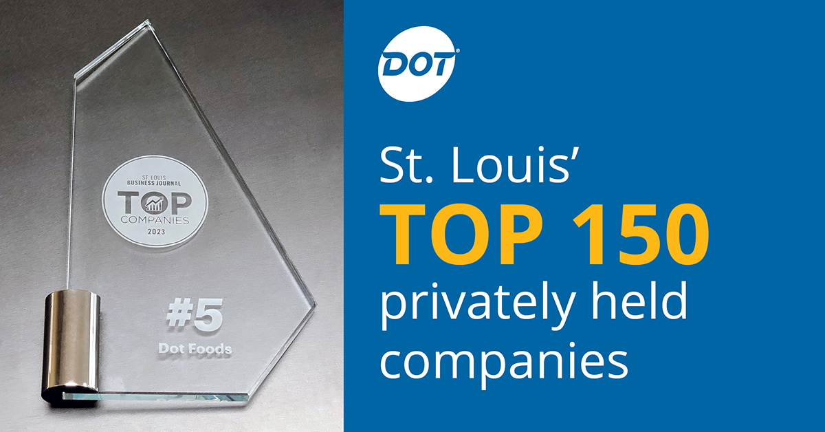 DotFoods's tweet photo. Dot Foods made the @stlouisbiz list of top 150 private companies at number five. We’re looking towards the future to ensure we stay true to our mission: to significantly contribute to the success of our business partners. https://t.co/WVqAjvbG8Z

#DotFoods https://t.co/VDQBeCFcOr