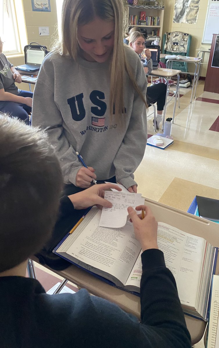 EmilyHamblinRHS's tweet image. English 9 students have been learning and practicing the collaboration involved in Writing Workshop. I knew today that they “got it” when one student told another, “You HAVE to help her…it’s Writing Workshop!” #RHS #WritingCommmunity #UnderstoodtheAssignment
